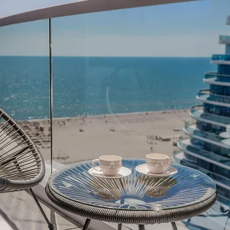 White Titanic Blue Sea View Parking *